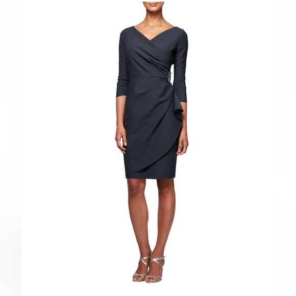 alex evenings compression embellished ruched sheath dress Alex Evenings Women's Contour Embellished Ruched Dress